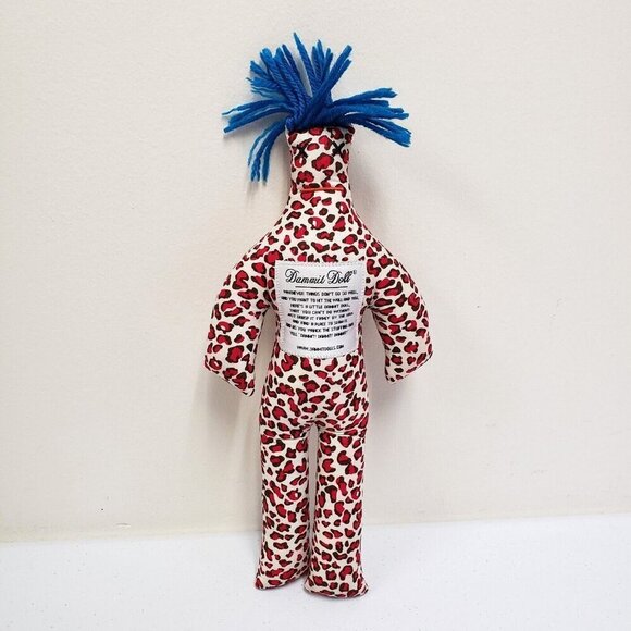 Dammit Doll 12" Stress Relief Leopard Cheetah Print Blue Hair Cloth Doll Plush - Picture 1 of 5